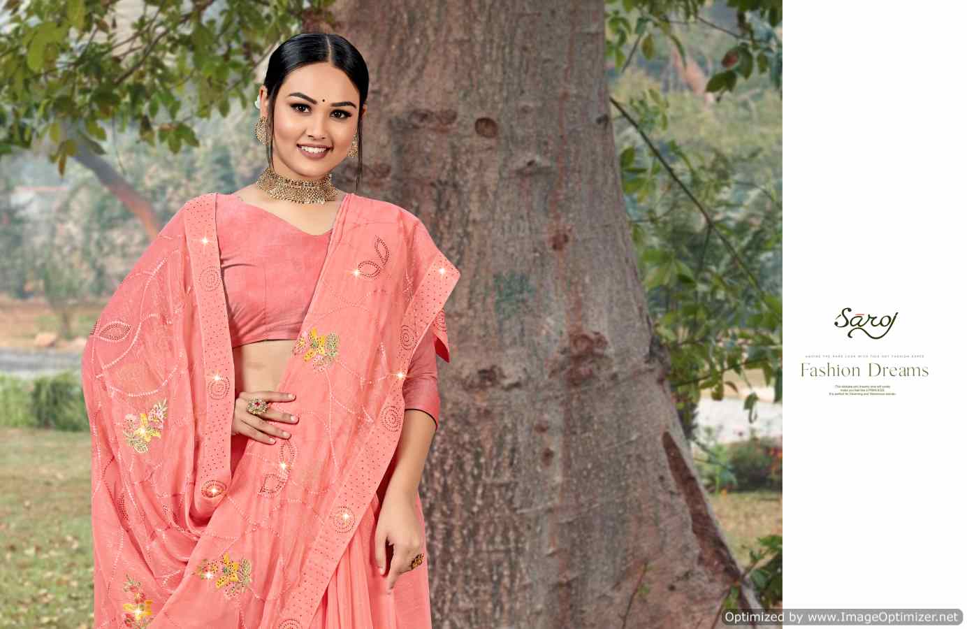 Saroj Advika 4 Fancy Simar Festive Wear Wholesale Chiffon Saree Catalog
